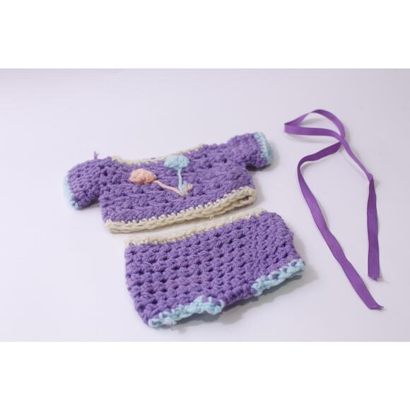 Cabbage Patch Kids, Purple, Crochet, Knit, Baby Doll Outfit, ~ 250910-WH 1356 - Picture 1 of 2